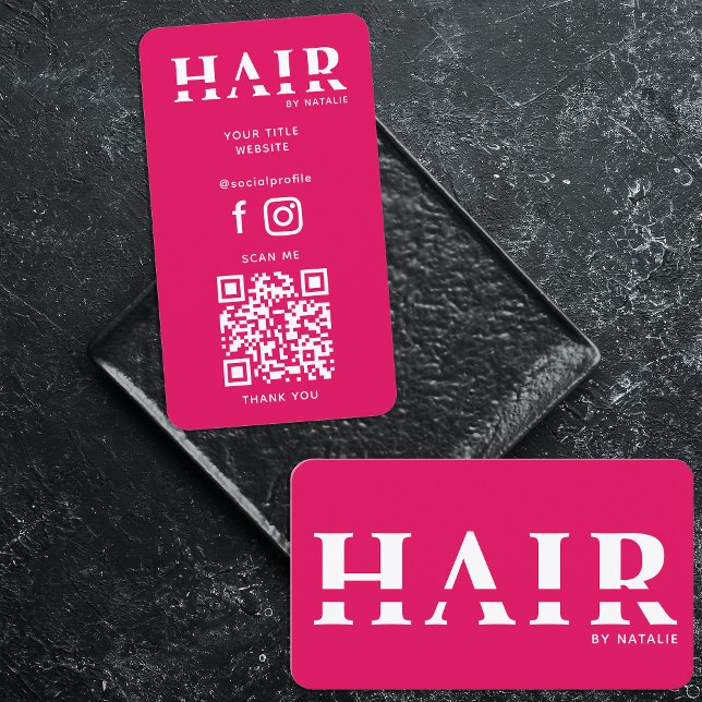 Cartão De Visita Código QR legal Hairstylist Cosmetology Profession (Criador carregado)