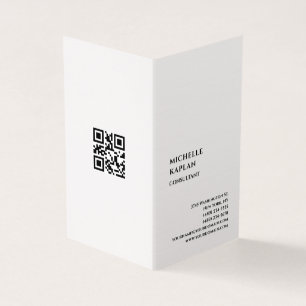 Cartão De Visita Código QR Linen Moderno Profissional Exclusivo