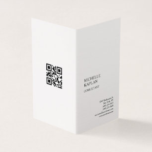 Cartão De Visita Código QR Linen Moderno Profissional Exclusivo