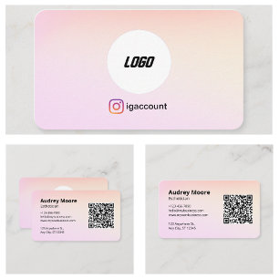 Cartão De Visita Código QR Logo Esteticista Profissional