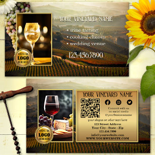 Cartão De Visita Código QR Logo Foto Mídia Social Vinho Vinhedo