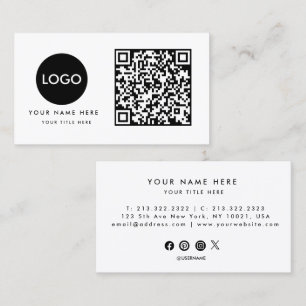 Cartão De Visita Código QR Logotipo comercial