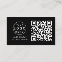 Código QR Logotipo comercial | Black Modern Profes