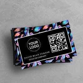 Cartão De Visita Código QR Logotipo comercial Dourado Black Profess