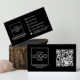 Cartão De Visita Código QR Logotipo comercial frontal e traseiro Pr
