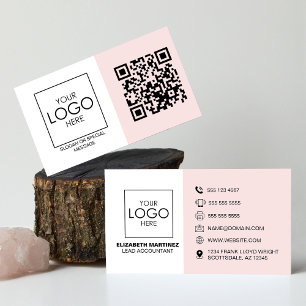 Cartão De Visita Código QR Logotipo comercial frontal e traseiro Pr