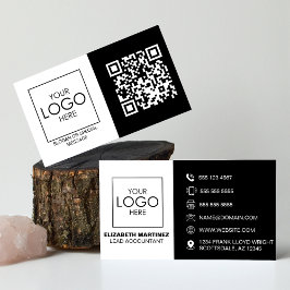 Cartão De Visita Código QR Logotipo comercial frontal e traseiro Pr