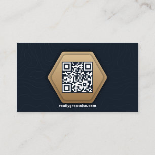 Cartão De Visita Código QR Logotipo comercial Marinho Moderno Pro