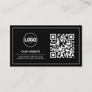 Cartão De Visita Código QR Logotipo comercial Minimalista moderno