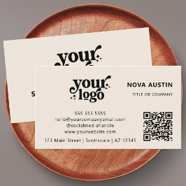 Cartão De Visita Código QR Logotipo comercial Professional Modern C