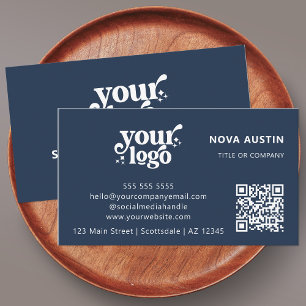 Cartão De Visita Código QR Logotipo comercial Professional Moderno
