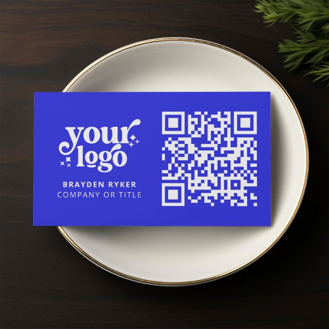 Cartão De Visita Código QR Logotipo comercial Professional Moderno  (Criador carregado)