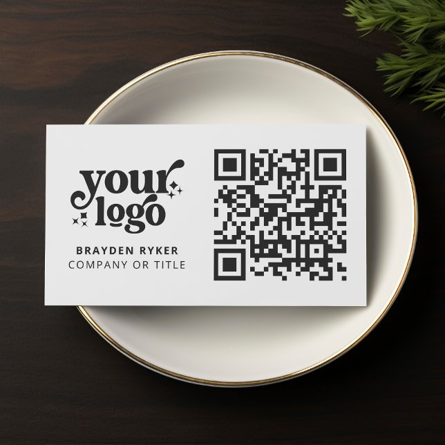Cartão De Visita Código QR Logotipo comercial Professional Moderno  (Criador carregado)