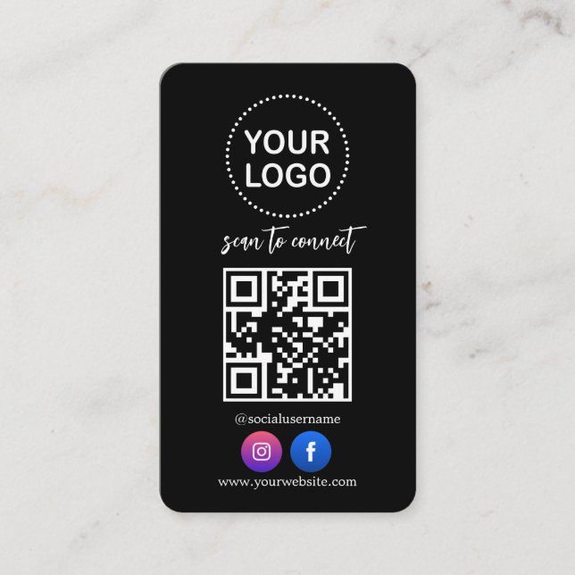 Cartão De Visita Código QR Logotipo comercial Profissional de mídia (Frente)