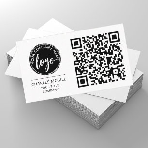 Cartão De Visita Código QR Logotipo comercial Profissional modern
