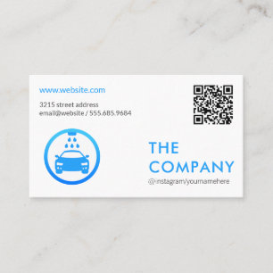 Cartão De Visita Código QR Logotipo de lavagem de automóveis