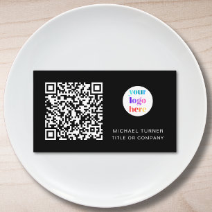 Cartão De Visita Código QR Logotipo Empresarial Profissional Modern