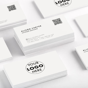 Cartão De Visita Código QR   Logotipo   Esbranquiçado   Design mode