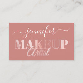 Cartão De Visita Código QR Maqueamento Artista Dourado Confetti Ros