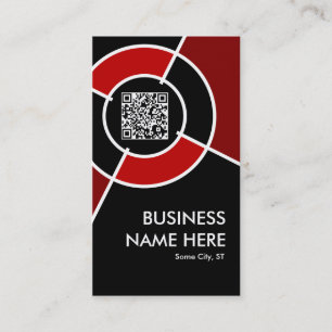 Cartão De Visita código QR maroon e destino do logotipo