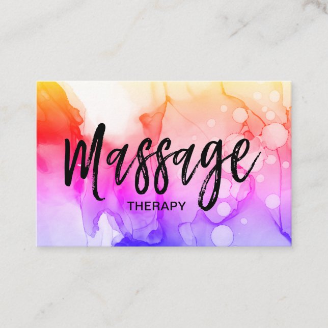 Cartão De Visita *~* Código QR Massage Therapist Logo Massage Thera (Frente)