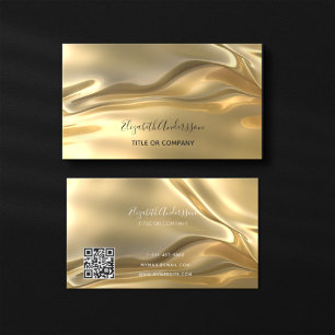 Cartão De Visita código qr metálico Dourado
