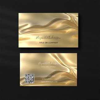 Cartão De Visita código qr metálico Dourado