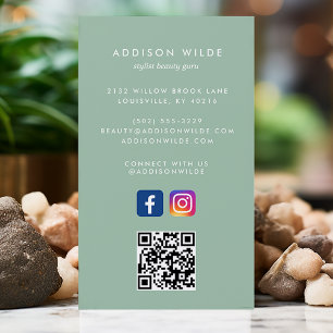 Cartão De Visita Código QR Mídia Social Instagram Facebook em Tom d