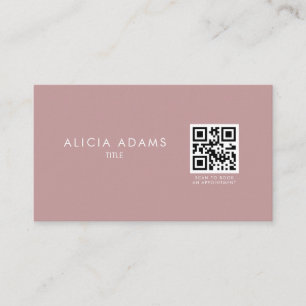 Cartão De Visita Código QR minimalista de Rosa profissional empoei