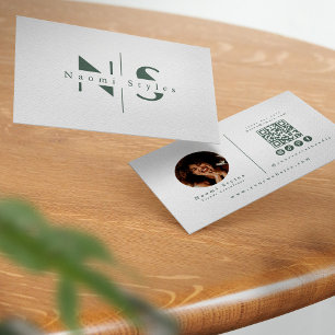 Cartão De Visita Código QR Minimalista Elegante de Sabedoria Foto P