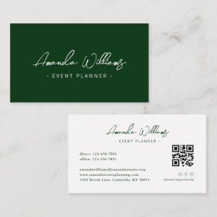 Cartão De Visita Código QR Minimalista Elegante Moderno Elegante Ve