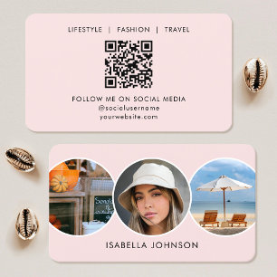 Cartão De Visita Código QR Minimalista Moderno com Foto Personaliza