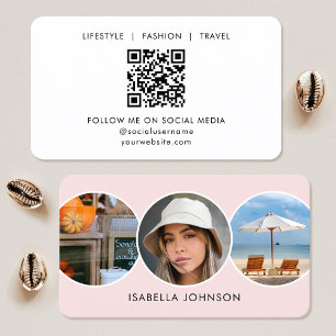 Cartão De Visita Código QR Minimalista Moderno com Foto Personaliza