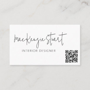 Cartão De Visita Código QR Mínimo de Mídia Social Profissional Mode