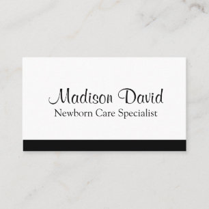 Cartão De Visita Código QR mínimo do especialista em cuidados recém