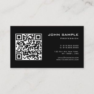 Cartão De Visita Código QR Modelo Simples Elegante Personalizado