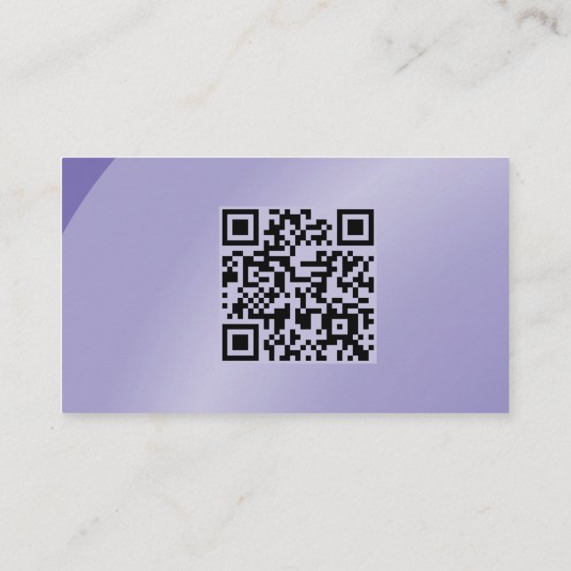 Cartão De Visita Código Qr Moderado Lilac Moderno Neat Sombreado (Verso)