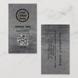 Cartão De Visita Código QR moderno da Design profissional da Cinza 