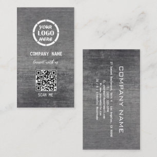 Cartão De Visita Código QR moderno de Design profissional de Cinza