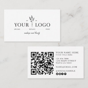 Cartão De Visita Código QR Moderno do Artista de Maquiagem de Belez