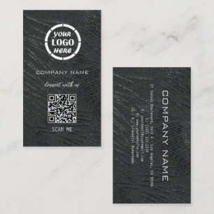 Cartão De Visita Código QR moderno do Design profissional de prata