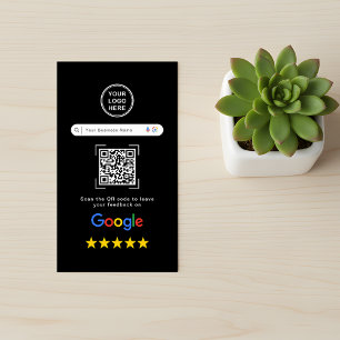 Cartão De Visita Código QR Moderno e Elegante de Avaliação do Googl