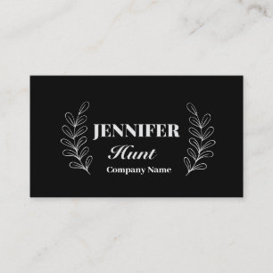 Cartão De Visita Código QR Moderno e Preto-Branco