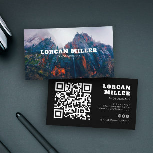 Cartão De Visita CÓDIGO QR moderno - Foto minimalista profissional