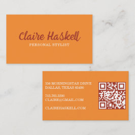 Cartão De Visita Código QR moderno minimalista de outono do Rico Sc