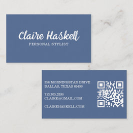 Cartão De Visita Código QR moderno minimalista de verão de script d