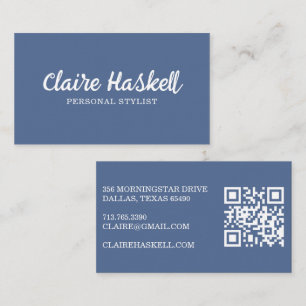 Cartão De Visita Código QR moderno minimalista de verão de script d