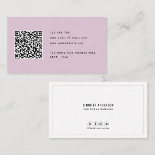 Cartão De Visita Código QR Moderno Minimalista Elegante Limpo Simp