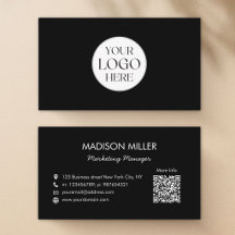 Código QR Moderno Minimalista Preto Branco Persona