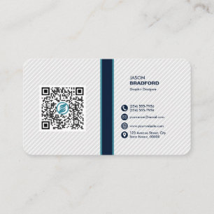 Cartão De Visita Código QR Moderno Profissional Personalizado Bu